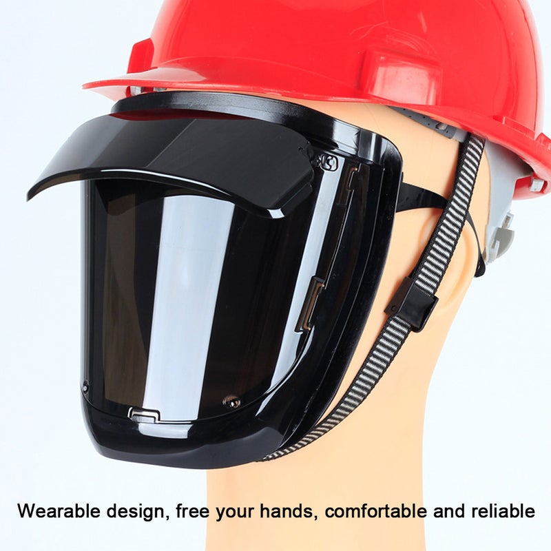 Welding Facemask: Tan High Temperature PC Material 120℃ Resistance - 180° Large View 90g Lightweight Wearable Welding Facemask for Arc Welding Professionals & Outdoor Welding Work - Image 4
