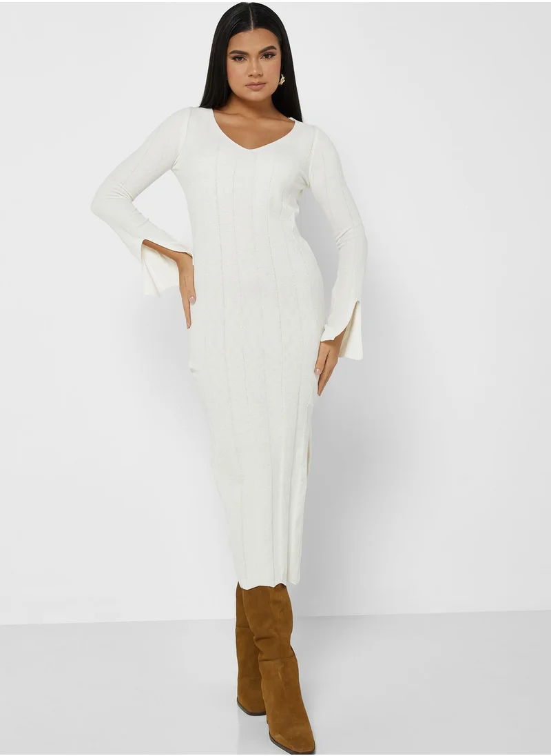4th & Reckless V- Neck Knitted Dress