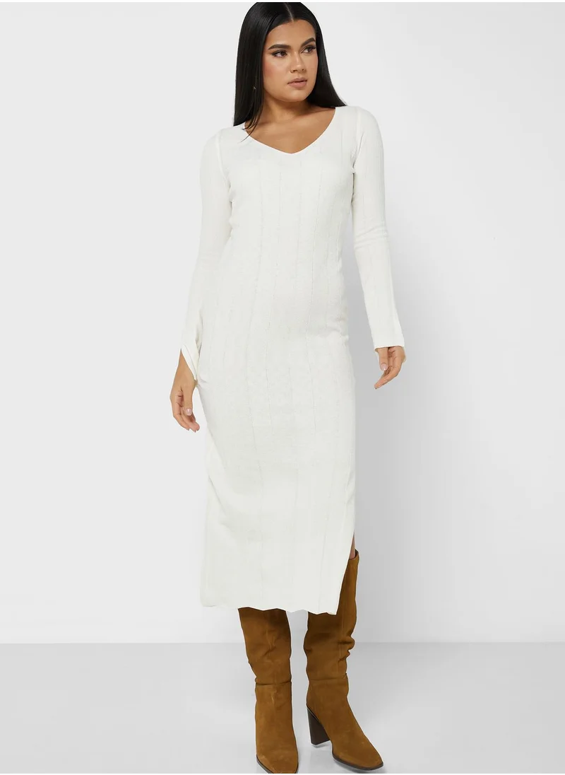4th & Reckless V- Neck Knitted Dress