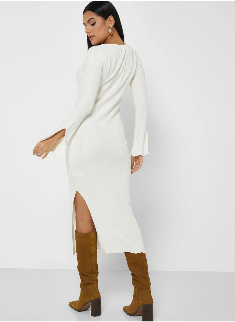 4th & Reckless V- Neck Knitted Dress