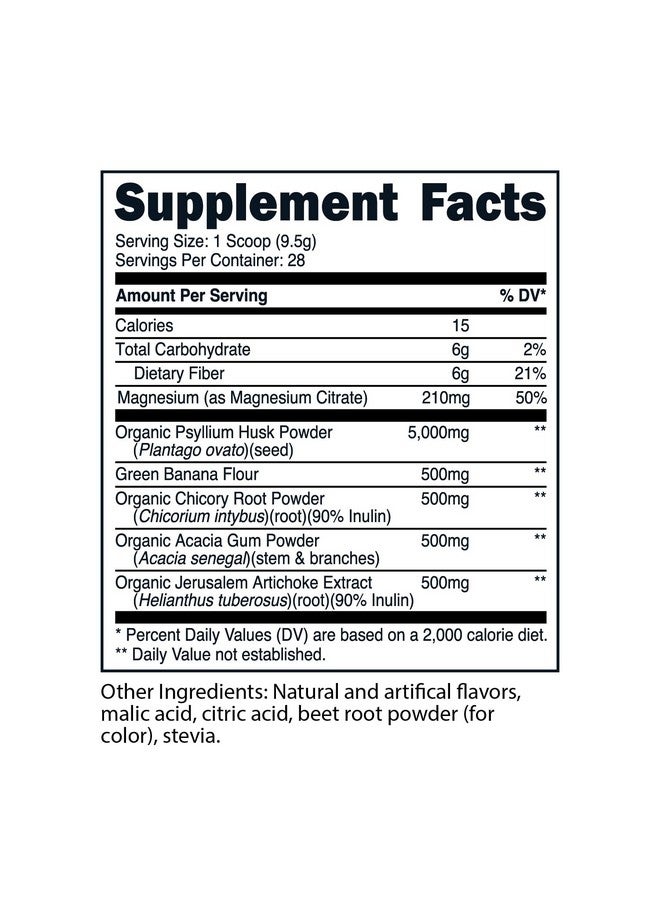 TransformHQ Fiber 5 Psyllium Husk Complex Powder (Apple Flavor) (28 Servings) - 5,000mg Psyllium Husk per Serving - Digestive Health, Natural Supplement, Soluble Plant Fiber Blend - Image 2