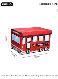 DUNISO Toy Chest Storage Box,Waterproof Toy Storage Organizer for Home Kids, Collapsible Storage Cubes Organizer, Kids Toy Bin with Lids, School Bus Pattern Toy Storage Organizer for Boys, Girls, Playroom, Closet, Living Room  - Image 4