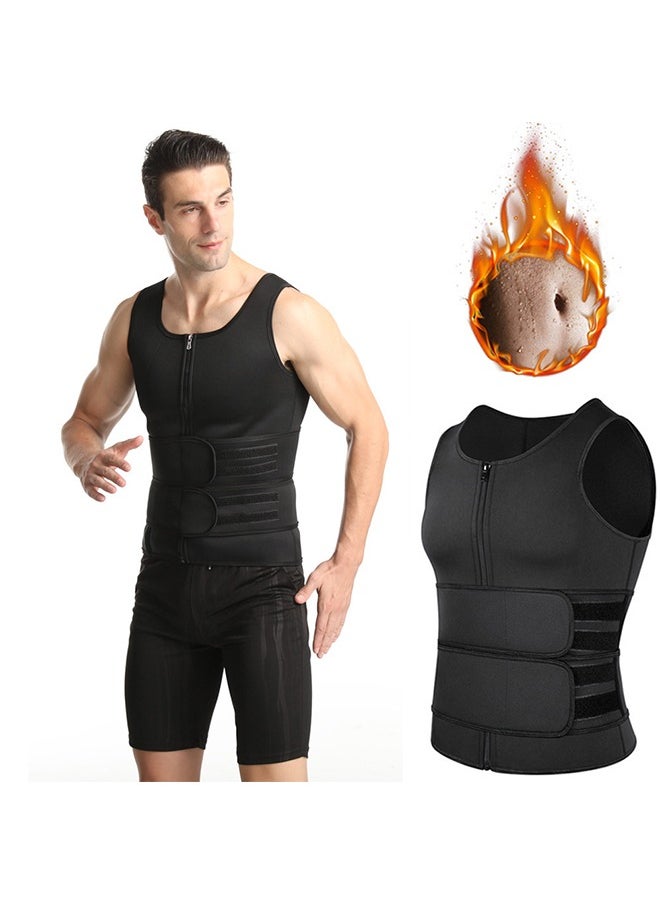 GRKC Men's Slimming Vest Body Shaper with Double-Breasted Tummy Control, Beer Belly Concealment, Heat Retention, Tight Fit Sports Sauna Vest for Gym Workout  - Image 1
