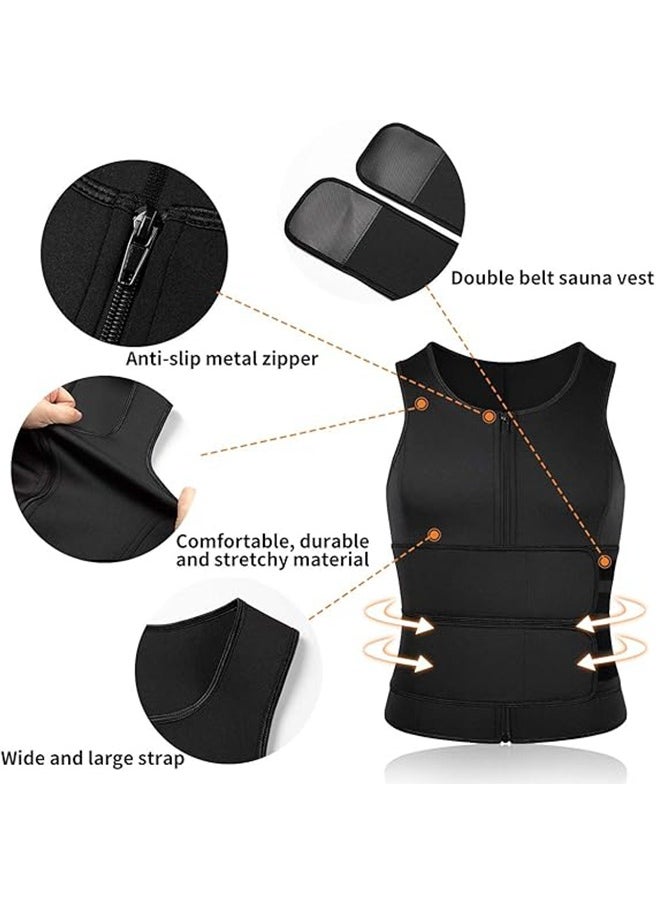 GRKC Men's Slimming Vest Body Shaper with Double-Breasted Tummy Control, Beer Belly Concealment, Heat Retention, Tight Fit Sports Sauna Vest for Gym Workout  - Image 2