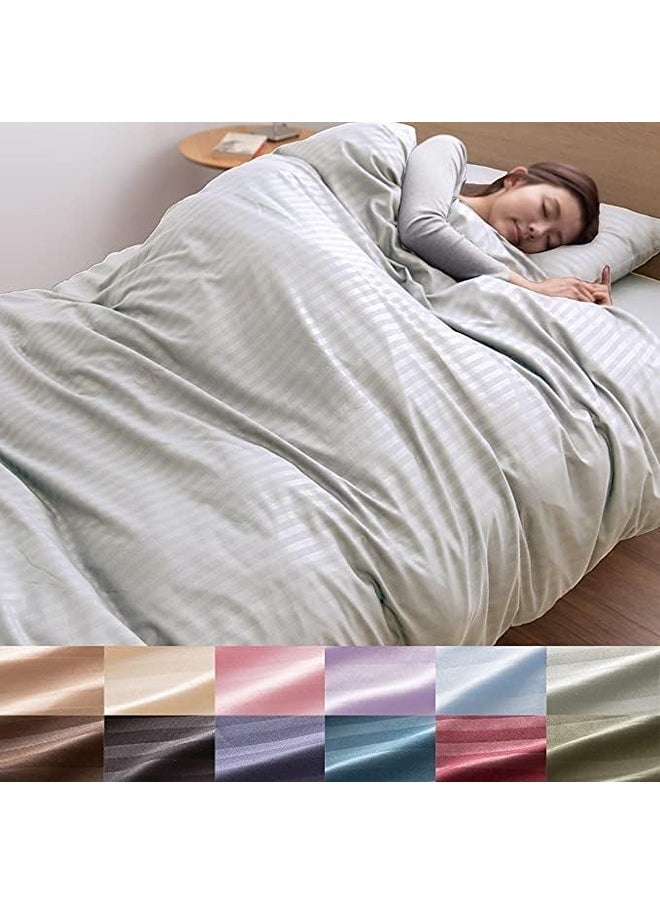 QBED - Elastic Striped Sheet Set of 3 Baby Blue - Image 1