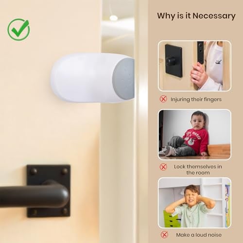 BASEEFY Baby Safety Door Stopper – Anti-Pinch Finger Guard Door Slam Stopper, Strong Adhesive 180° Rotating Child Safety Door Protector, EN71-3 Safety Certified (Pack of 2) - Image 2