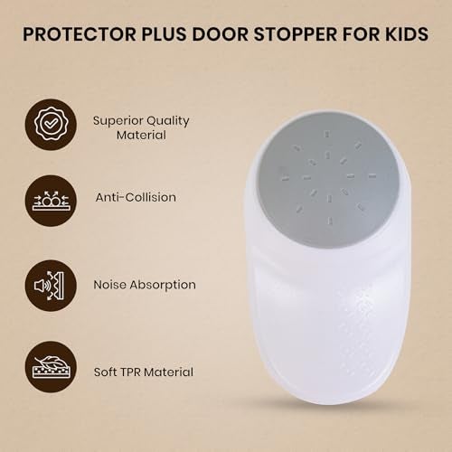 BASEEFY Baby Safety Door Stopper – Anti-Pinch Finger Guard Door Slam Stopper, Strong Adhesive 180° Rotating Child Safety Door Protector, EN71-3 Safety Certified (Pack of 2) - Image 5