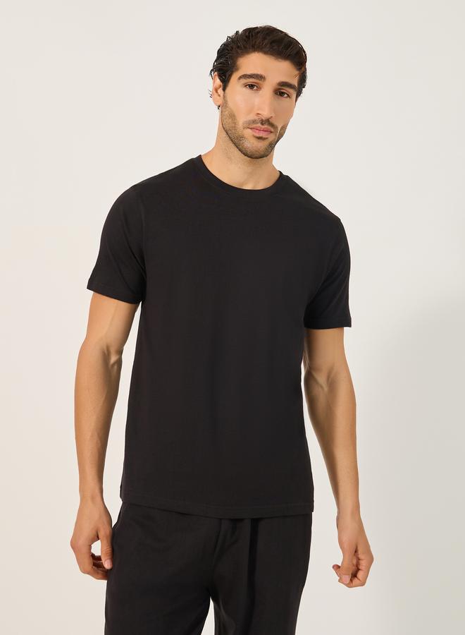 Styli Set of 2 - Solid Round Neck T-Shirt and Pyjama Set  - Image 3