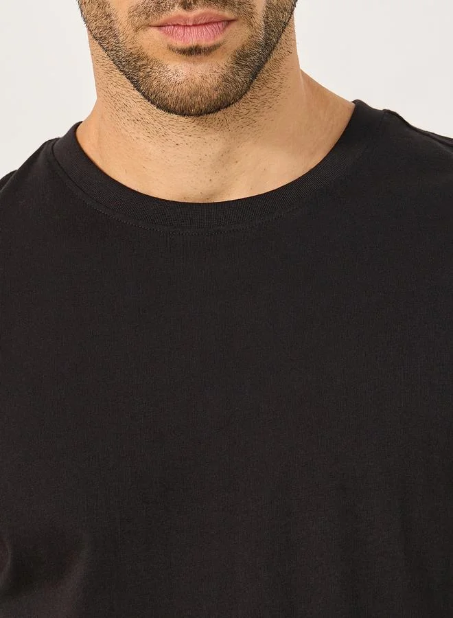 Styli Set of 2 - Solid Round Neck T-Shirt and Pyjama Set