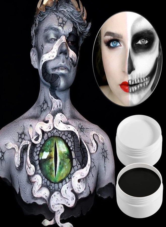 ecofavor Black and White Face Paint 6pcs Halloween Makeup Kit, Professional Oil-Based Full Coverage Cream, Non-Toxic, Easy to Remove, Long-Lasting, High-Pigment, Face & Body Painting Kits for Cosplay, Stage - Image 5