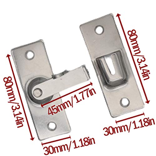 dingchi Large 90 Degree Right Angle Door Lock Buckle Security Door Lock, Stainless Steel Door and Window Lock bar Bolt barn Sliding Door Lock Sliding Latch - Image 2