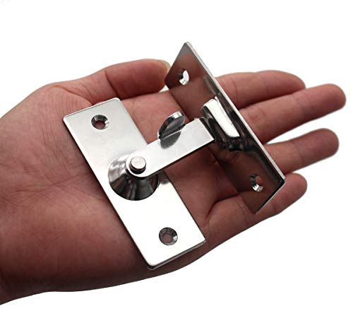 dingchi Large 90 Degree Right Angle Door Lock Buckle Security Door Lock, Stainless Steel Door and Window Lock bar Bolt barn Sliding Door Lock Sliding Latch - Image 1