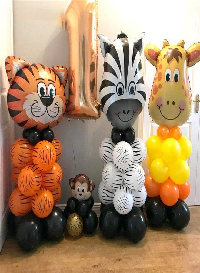 OHLIGEI 5PCS Tiger Foil Balloons Tiger Shaped Mylar Balloon for Woodland Animals Themed Birthday Party Decorations - Image 4