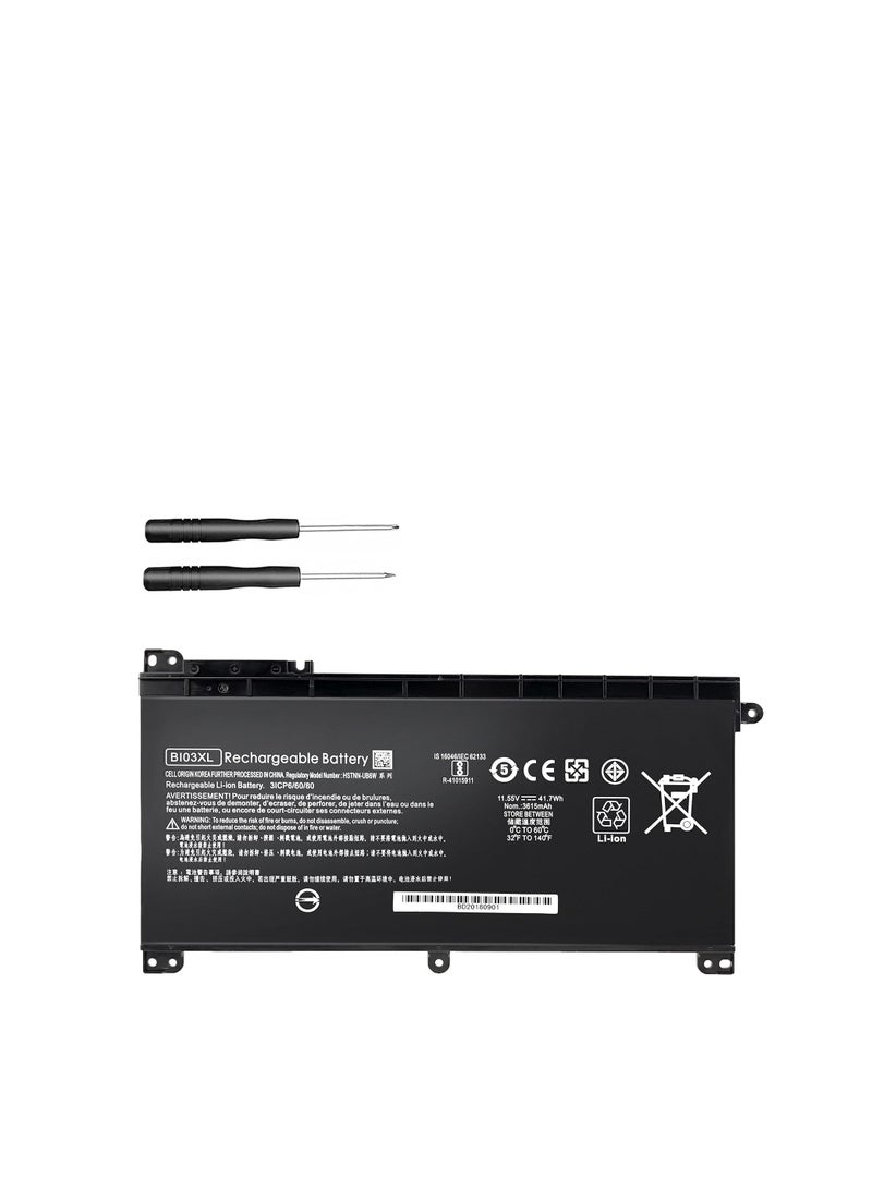 Terabyte ON03XL Laptop Battery for HP Pavilion X360 13-U000 M3-U000 M3-U001DX U103DX U100TU U105DX U118TU Stream 14-AX000 14-AX010WM 14-AX020WM 14-AX030WM 843537-541 915230-541 HSTNN-UB6W 41.7Wh - Image 1