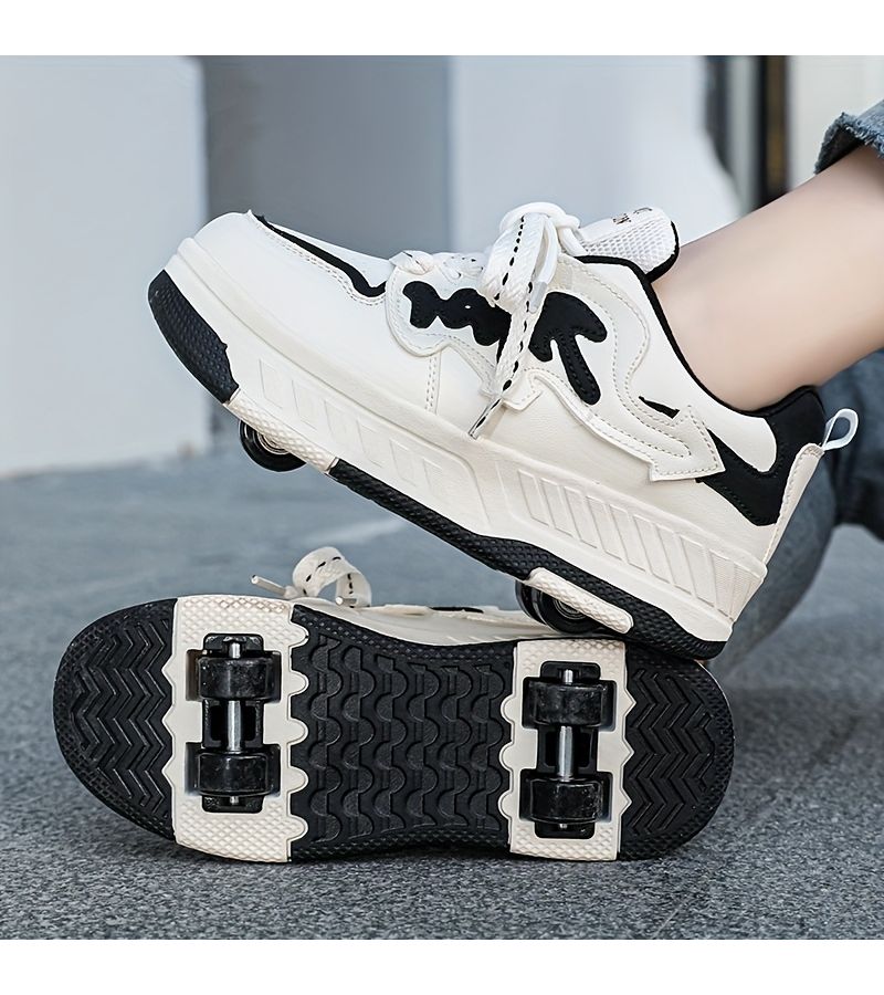 Pink Four Wheel Roller Skate Shoes for Kids Cruising US 13 - Image 1