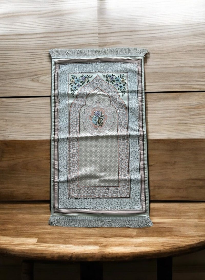 Sajadati Premium Ramadan Gift Set – Luxury Pink Turkish Prayer Mat (120x60 cm) & Elegant Wooden Food Serving Tray – Islamic Gift for Ramadan, Eid, Suhoor, Iftar, Muslim Prayer Rug, Home & Travel Essentials - Image 5