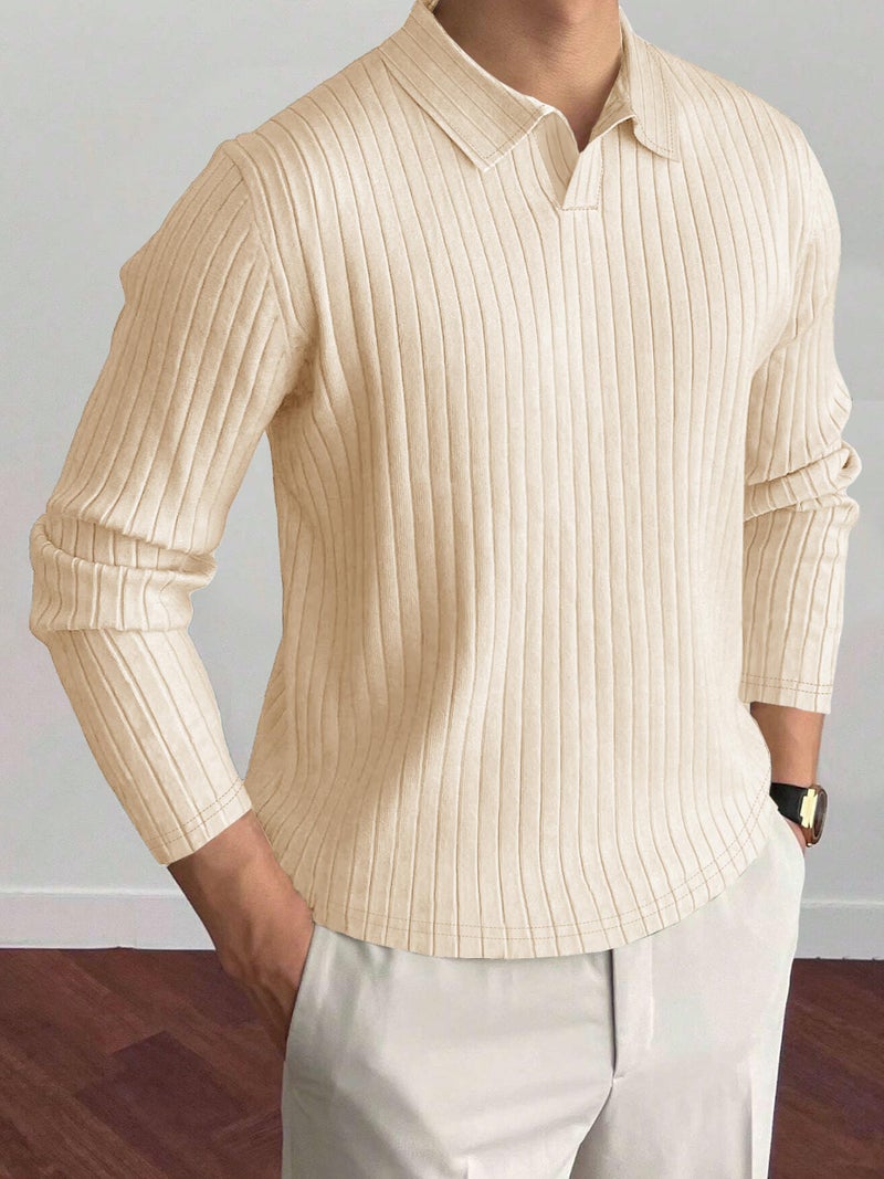 Noble Monk Relax Fit |Textured| Lycra | Polo Neck T-Shirt - Image 3