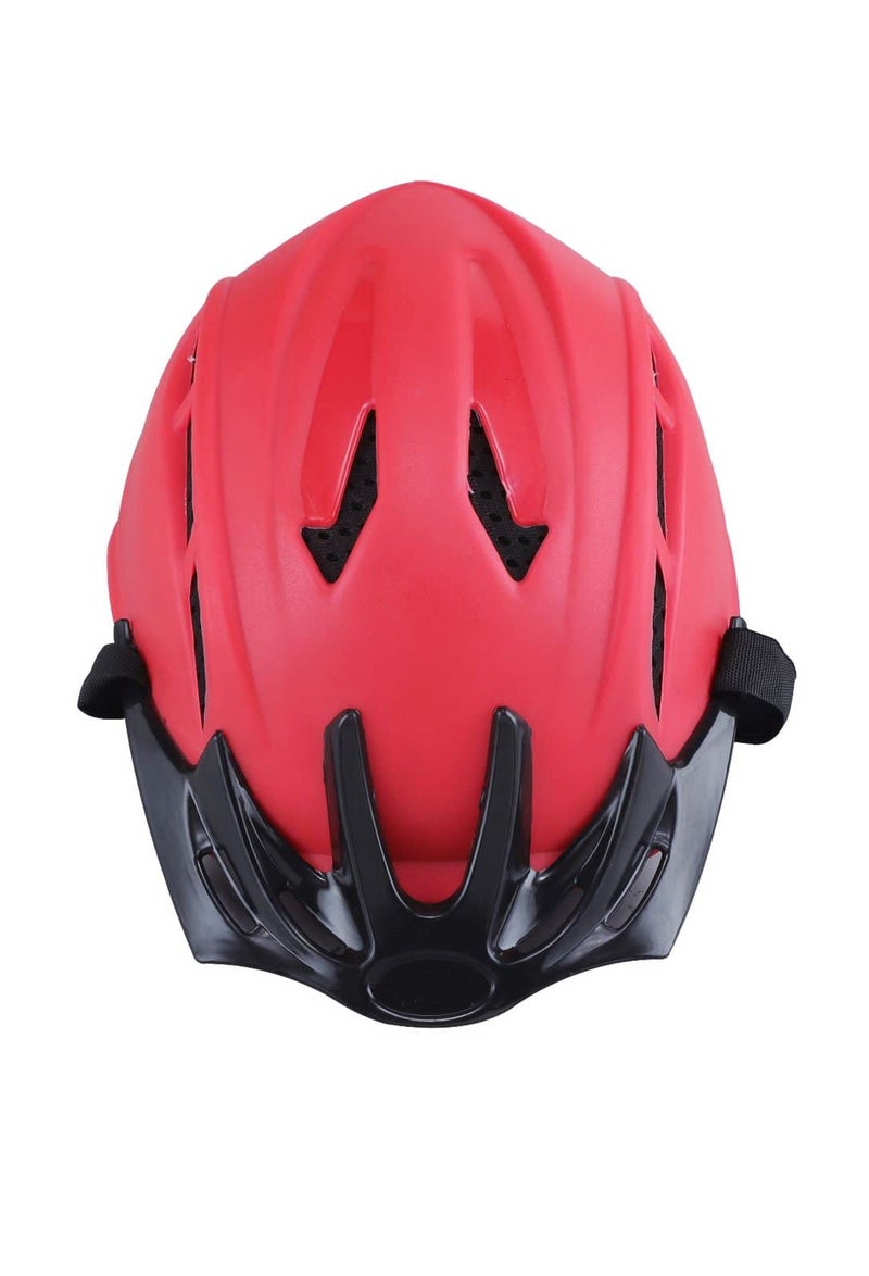 FASTPED Bicycle Helmet with Sun Visor Suitable for Kids, Boys and Girls up to 10 Years (Pink) (Red) - Image 2