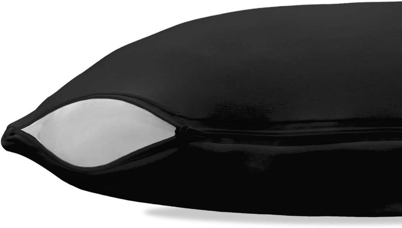 Betty Dain Stretch Jersey Universal Pillowcase - One Size Fits All Pillows, 100% Jersey Knit Cotton Pillowcase, Soft Covering for Standard and King Pillows, Zipper Closure, Black, 2 Per Pack - Image 3