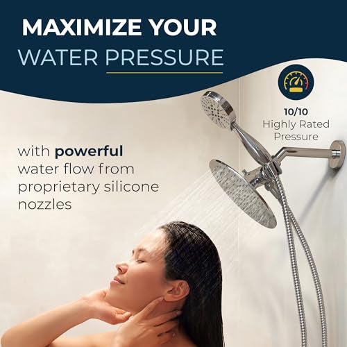HammerHead Showers Dual Shower Head Combo, 8-Inch Rainfall & 3-Flow Handheld, Chrome, 2.5 GPM - Image 5