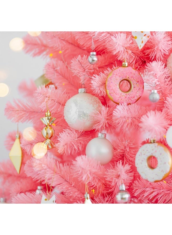 Mado Gallery Artificial Pink Christmas Tree 1.2m To 2.1m, Prelit 40m Warm Lights (Plug-in & Battery), Mixed Branches, Foldable Stand, Indoor/Outdoor Holiday Décor - Image 3