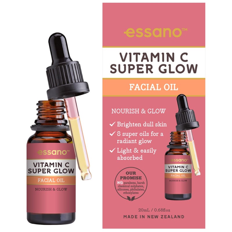 Essano Vitamin C Face Oil with Turmeric & Jojoba Oil, Facial Oil for Radiant, Glowing Skin, Supports Even Skin Tone and Appearance of Dark Spots, Easily Absorbed & Lightweight, Cruelty Free, 20ml - Image 1