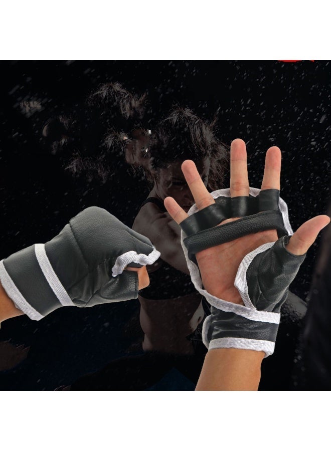 COYO Gloves for Adult Punching Bag Boxing Sparring Grappling, Half Finger with Thick Padding Long Wrist Wrap , Anti-Injury Shock Absorb Boxing Gloves Kickboxing Gloves - Image 5