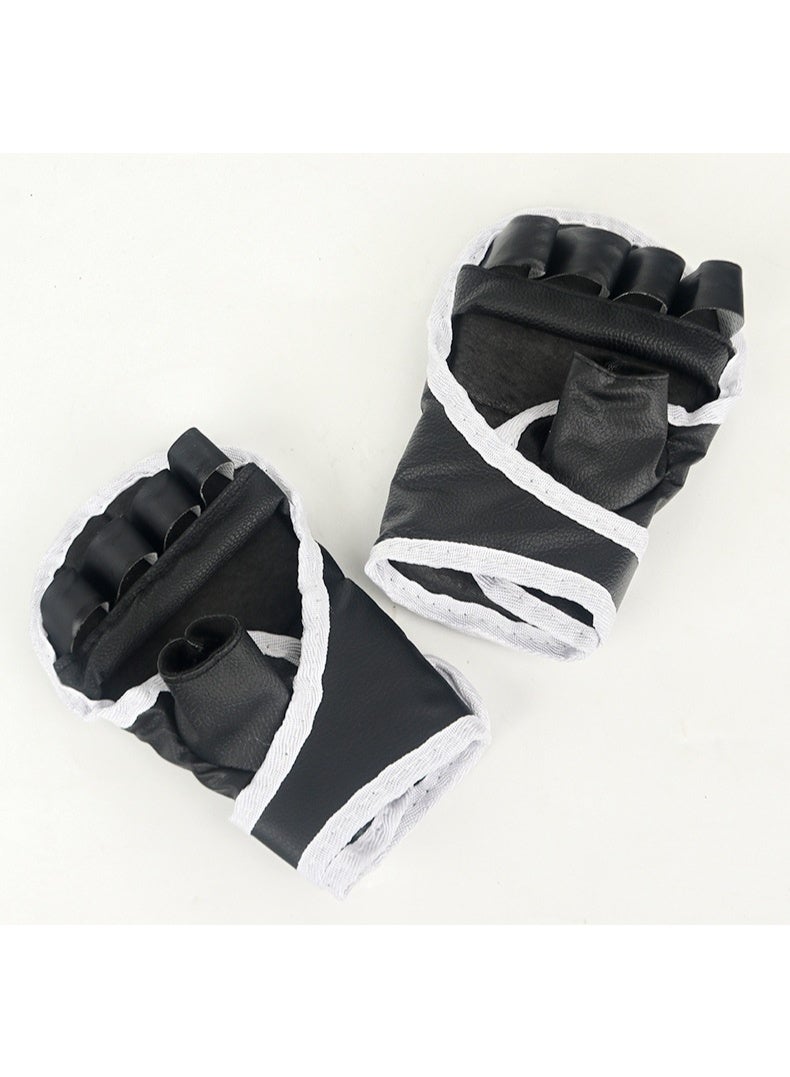 COYO Gloves for Adult Punching Bag Boxing Sparring Grappling, Half Finger with Thick Padding Long Wrist Wrap , Anti-Injury Shock Absorb Boxing Gloves Kickboxing Gloves - Image 4