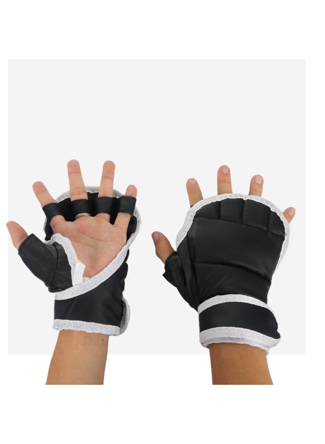 COYO Gloves for Adult Punching Bag Boxing Sparring Grappling, Half Finger with Thick Padding Long Wrist Wrap , Anti-Injury Shock Absorb Boxing Gloves Kickboxing Gloves - Image 2