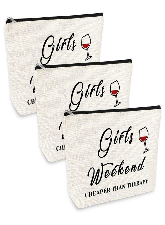 Mikela 3 Pcs Girls Weekend Best Friends Gift for Women Makeup Bag Friendship Travel Trip Gift Cosmetic Bag Christmas Graduation Wedding Birthday Present for Sister Friends Bestie Travel Toiletry Pouch - Image 1