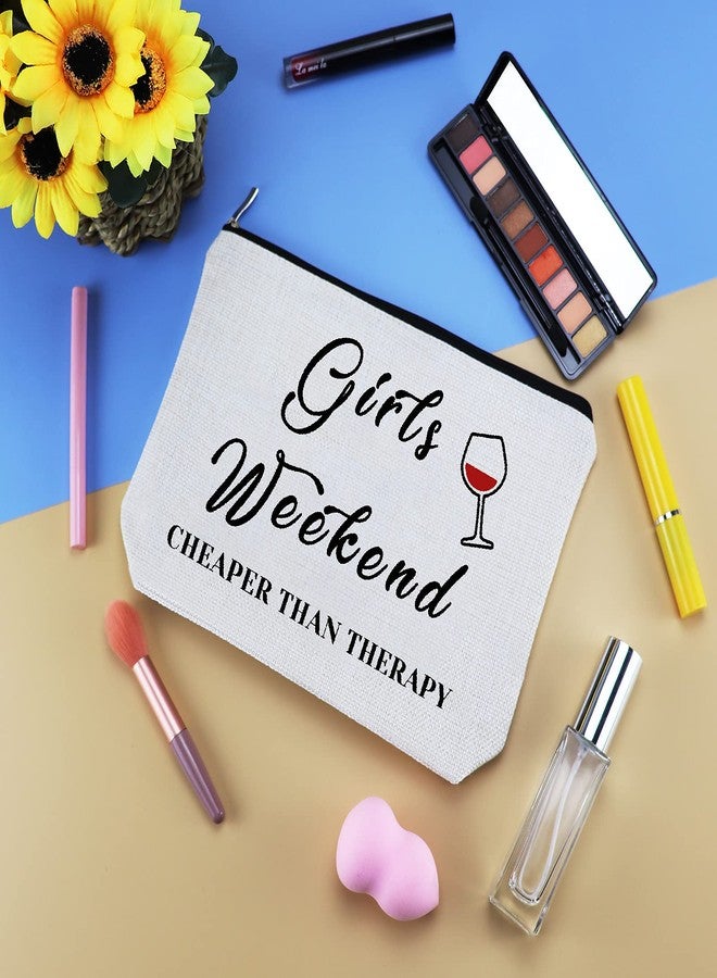 Mikela 3 Pcs Girls Weekend Best Friends Gift for Women Makeup Bag Friendship Travel Trip Gift Cosmetic Bag Christmas Graduation Wedding Birthday Present for Sister Friends Bestie Travel Toiletry Pouch - Image 3