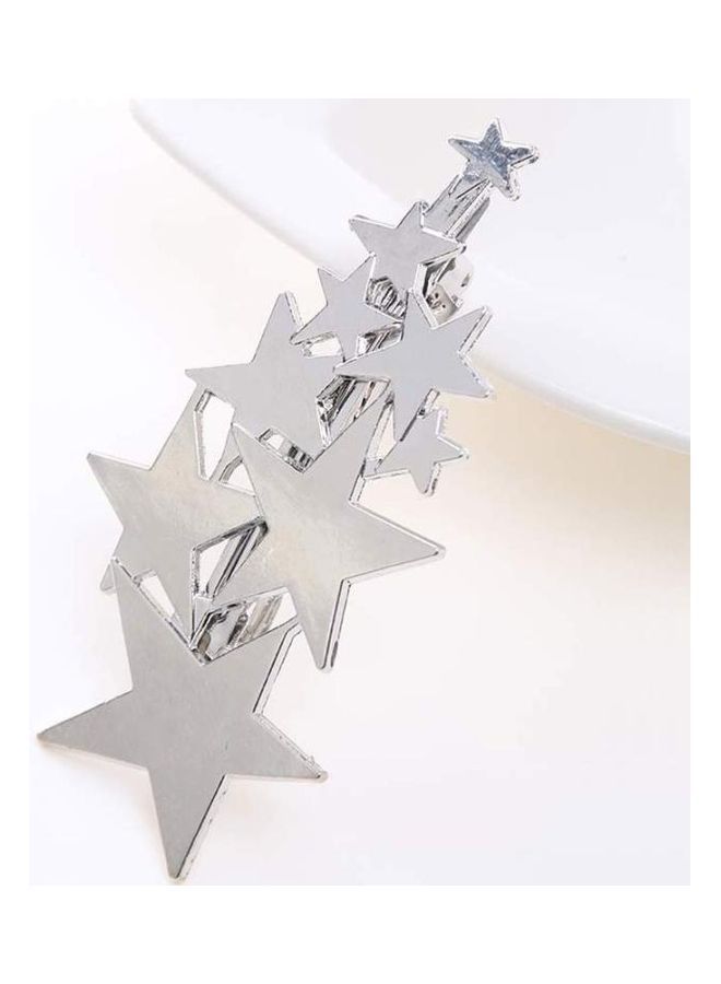 NIBEMINENT 5-Piece Star Barrettes Jewelry Hair Accessories Silver - Image 1