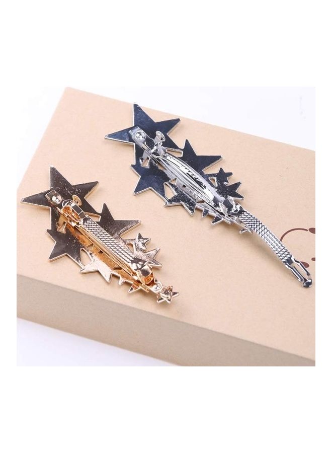 NIBEMINENT 5-Piece Star Barrettes Jewelry Hair Accessories Silver - Image 3