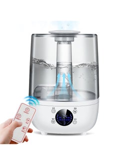 Perfin Air Humidifier, 4L Smart Humidifier with Remote & Touch Control, Adjustable Mist 360° Dual Nozzle,  Constant Humidity Mode and Timer, Essential Oil Function, Cool Mist Humidifier Air Purifier for Bedroom, Baby  - Image 1