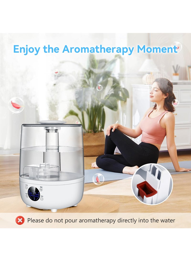 Perfin - Air Humidifier, 4L Smart Humidifier with Remote & Touch Control, Adjustable Mist 360° Dual Nozzle,  Constant Humidity Mode and Timer, Essential Oil Function, Cool Mist Humidifier Air Purifier for Bedroom, Baby - Image 1