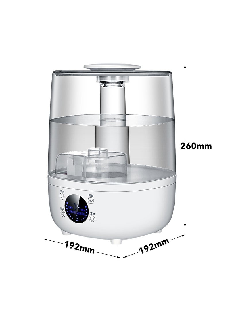 Perfin - Air Humidifier, 4L Smart Humidifier with Remote & Touch Control, Adjustable Mist 360° Dual Nozzle,  Constant Humidity Mode and Timer, Essential Oil Function, Cool Mist Humidifier Air Purifier for Bedroom, Baby - Image 1