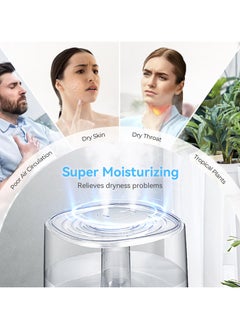 Perfin Air Humidifier, 4L Smart Humidifier with Remote & Touch Control, Adjustable Mist 360° Dual Nozzle,  Constant Humidity Mode and Timer, Essential Oil Function, Cool Mist Humidifier Air Purifier for Bedroom, Baby  - Image 2