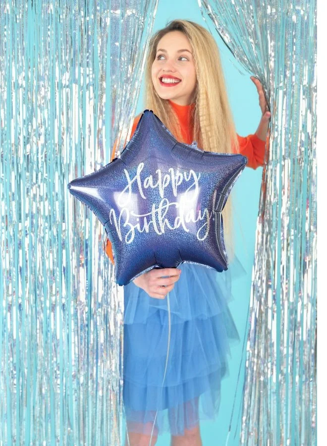 Share The Love Foil balloon Happy Birthday, 40cm, navy blue
