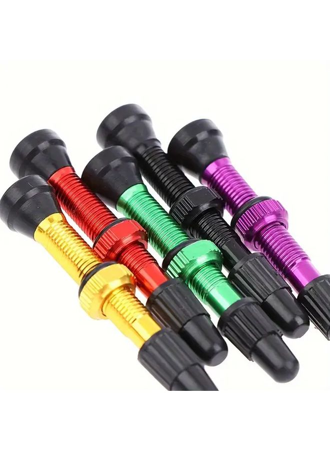 Green Tubeless Bike Tire Valve With Colored Caps Easy Installation For Mountain Road Bike ATV - Image 1