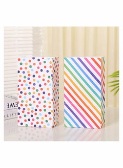 Excefore Kraft Paper Party Bags 20 PCS Rainbow Dots and Stripe Party Favor Bags, Candy Grocery Goodie Gift Treat Bags With 20PCS Thank You Stickers for Birthday Wedding Party  - Image 3