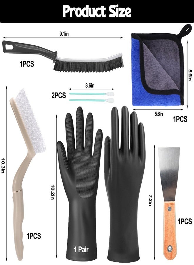 XANGNIER Gravestone Cleaning Kit,Headstone Cleaner Brush Tools for Cleaning Graves,Cemetery Headstones,Tombstone,Granite Grave Stone-Includes Crevice Brush,Towel,Gloves,Scraper,Flat-Tip Cotton Swab - Image 2