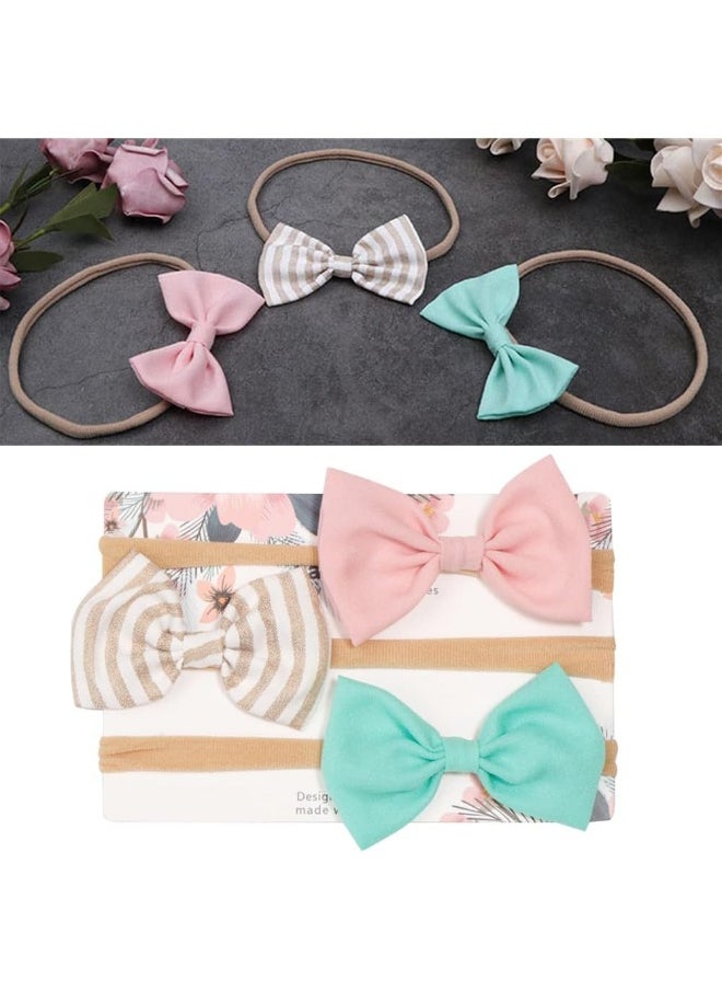 ANZAILALA ANZAILALA Baby Girl Flower Headbands Set, 4pcs Elastic Floral Hair Band, Bows Wrap for Infant Newborn Toddler  - Image 4