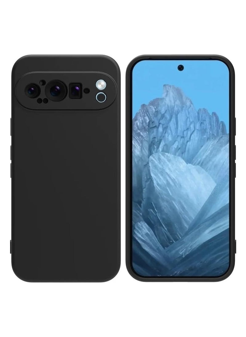 Case for Google Pixel 9 Pro Case Cover Black Slim Fit for Soft TPU Back Cover Flexible Silicone Cover Matte Case for Google Pixel 9 Pro 5G 2024 Black 