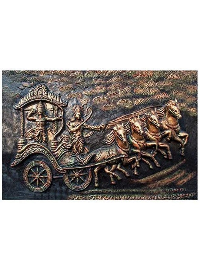 Masstone Mahabharat Wall Paintings | Digital Reprint Painting for Living Room | Krishna and Arjun Wall Painting | Krishna Arjuna Mahabharat Painting | Size: 36 x 24 Inch | Pack of 1 - Image 1