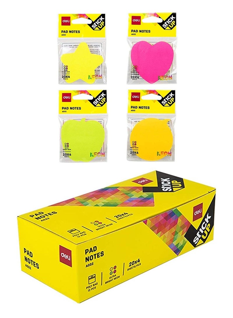 Deli 12 عبوة ملاحظات لاصقة فاخرة بألوان متنوعة - Image 1