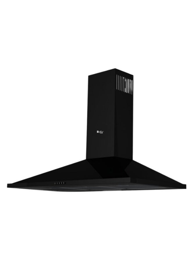 Pyramid Cooker Hood, 60cm, 650m³/h, 3 Speeds, LED Lighting, aluminum – carbon Filters, Black, ETO 60 BL