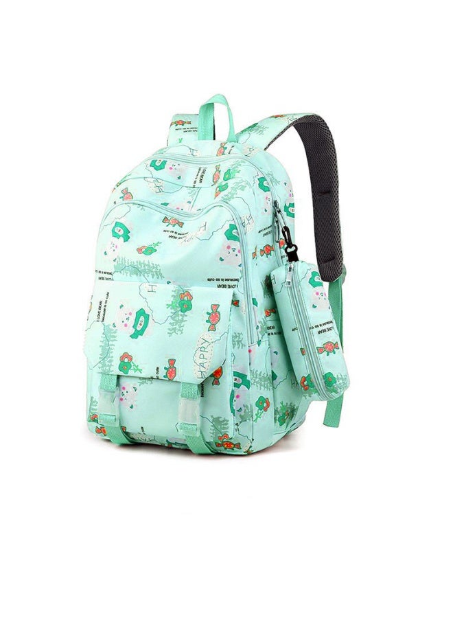 المنزل الذكي هوم سمارت إكسبلورر حقيبة ظهر فاخرة للأولاد والبنات. حقيبة بجيوب أمامية وجانبية وحافظة أقلام، هدية مثالية للأولاد والبنات. (أخضر، ٤٦*٣٠*٢٢ سم) - Image 2