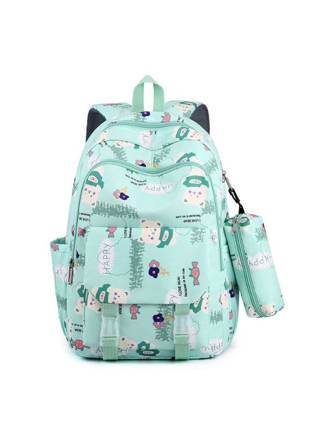 المنزل الذكي هوم سمارت إكسبلورر حقيبة ظهر فاخرة للأولاد والبنات. حقيبة بجيوب أمامية وجانبية وحافظة أقلام، هدية مثالية للأولاد والبنات. (أخضر، ٤٦*٣٠*٢٢ سم) - Image 1