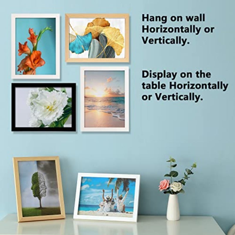 Picture Frame, A4, Wooden Picture Frame with Plexi Glass, Transparent Sheet, Large Poster/Document Frame for Family/Christmas, 21 x 29.7 cm, 2 Pieces, Natural - Image 3
