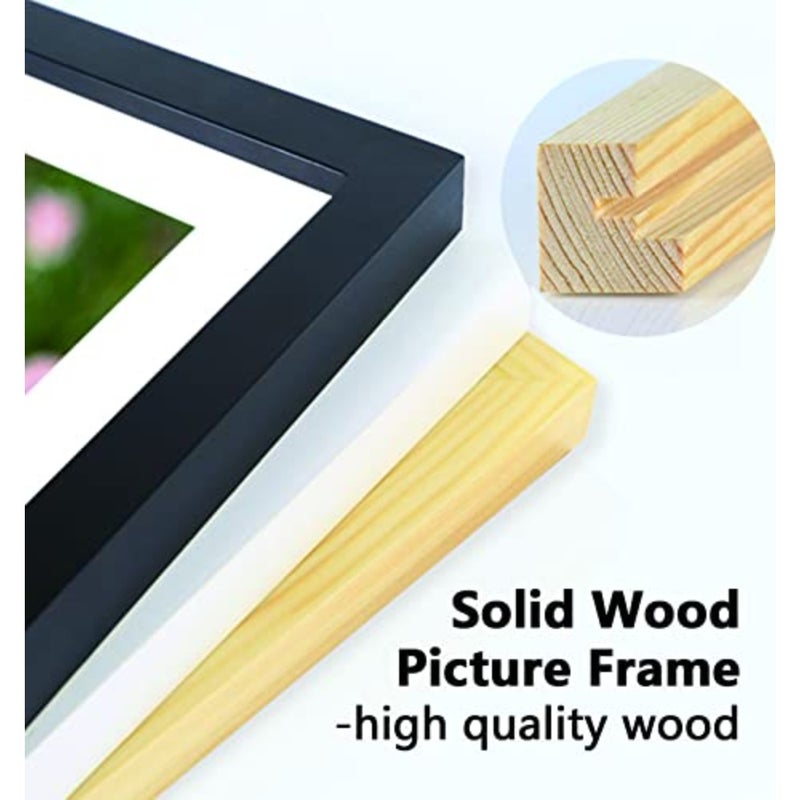 Picture Frame, A4, Wooden Picture Frame with Plexi Glass, Transparent Sheet, Large Poster/Document Frame for Family/Christmas, 21 x 29.7 cm, 2 Pieces, Natural - Image 2
